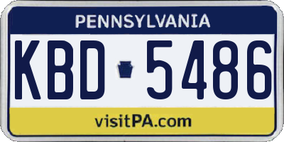 PA license plate KBD5486