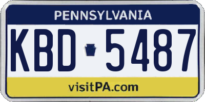 PA license plate KBD5487