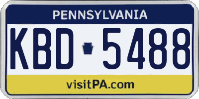 PA license plate KBD5488