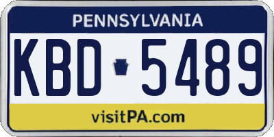 PA license plate KBD5489