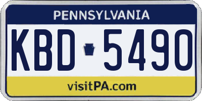 PA license plate KBD5490
