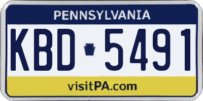 PA license plate KBD5491