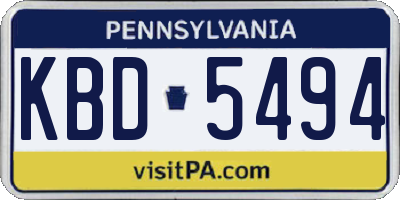PA license plate KBD5494