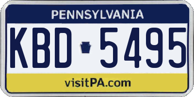 PA license plate KBD5495