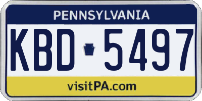PA license plate KBD5497