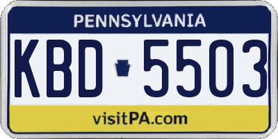 PA license plate KBD5503