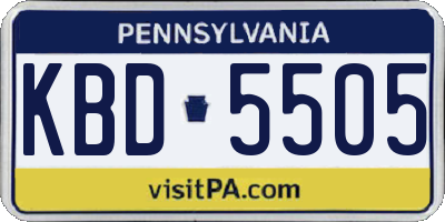 PA license plate KBD5505