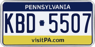 PA license plate KBD5507