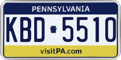 PA license plate KBD5510