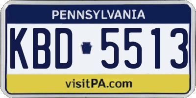 PA license plate KBD5513
