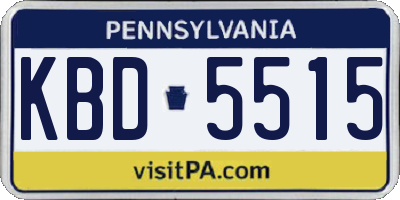 PA license plate KBD5515