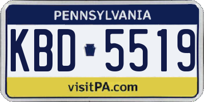 PA license plate KBD5519