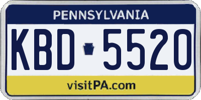 PA license plate KBD5520