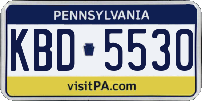 PA license plate KBD5530