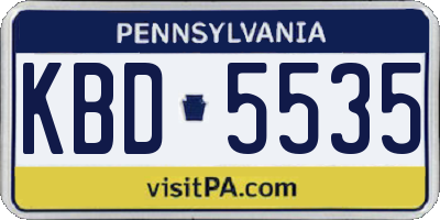 PA license plate KBD5535