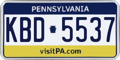 PA license plate KBD5537