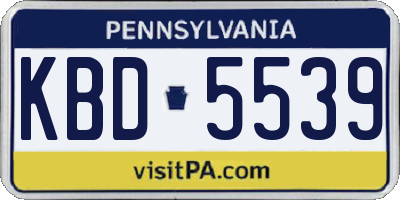 PA license plate KBD5539