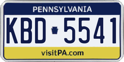 PA license plate KBD5541