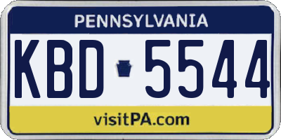 PA license plate KBD5544