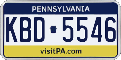 PA license plate KBD5546