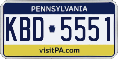 PA license plate KBD5551
