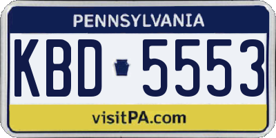 PA license plate KBD5553