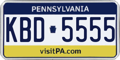 PA license plate KBD5555