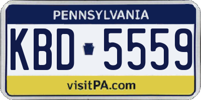 PA license plate KBD5559