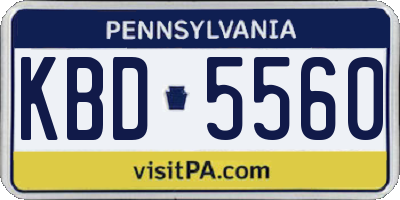 PA license plate KBD5560