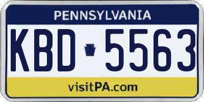 PA license plate KBD5563