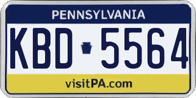 PA license plate KBD5564
