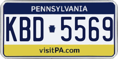 PA license plate KBD5569