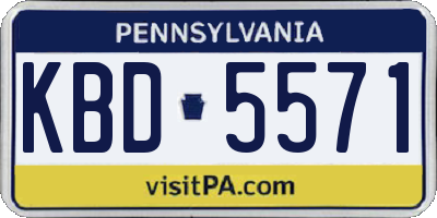 PA license plate KBD5571