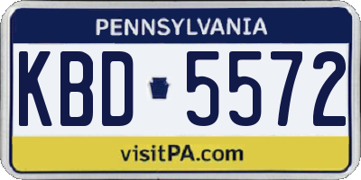 PA license plate KBD5572