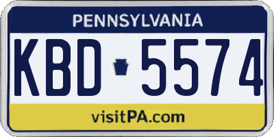 PA license plate KBD5574