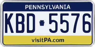 PA license plate KBD5576