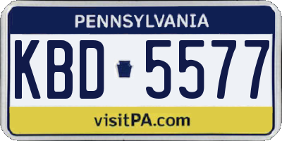 PA license plate KBD5577
