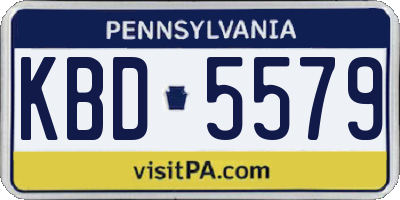 PA license plate KBD5579
