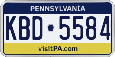 PA license plate KBD5584