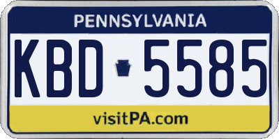 PA license plate KBD5585