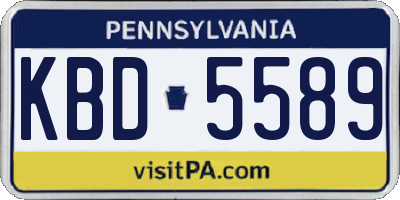 PA license plate KBD5589