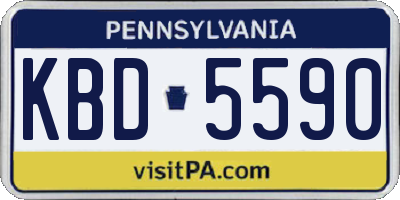 PA license plate KBD5590