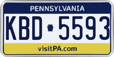 PA license plate KBD5593