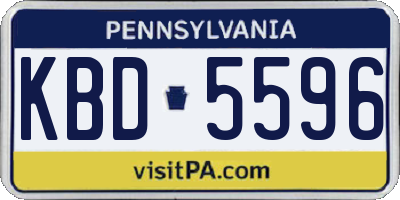 PA license plate KBD5596