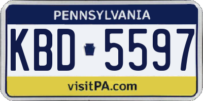 PA license plate KBD5597
