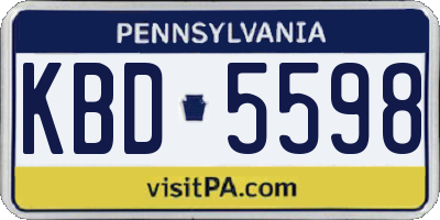 PA license plate KBD5598