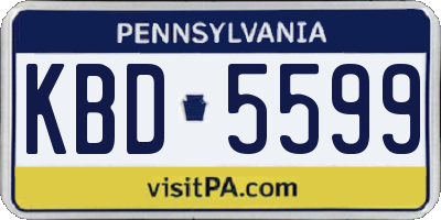 PA license plate KBD5599