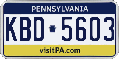 PA license plate KBD5603