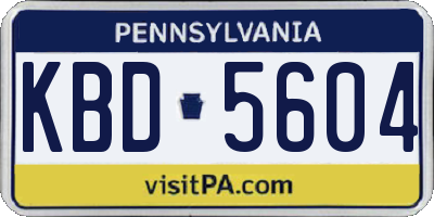 PA license plate KBD5604