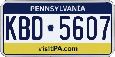 PA license plate KBD5607
